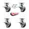 Service Caster 6 Inch Kingpinless V Groove Semi Steel Wheel Caster Set with Brake & Swivel Lock SCC-KP30S620-VGR-SLB-BSL-4 - alternate 2